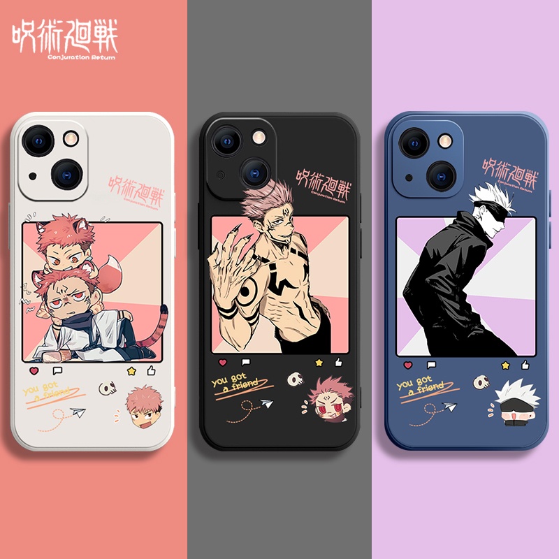 Ốp Điện Thoại Mềm Họa Tiết Jujutsu Kaisen Cho Iphone 13 Pro Max 11 12 X XS Iphone 7 8 Plus SE 2020
