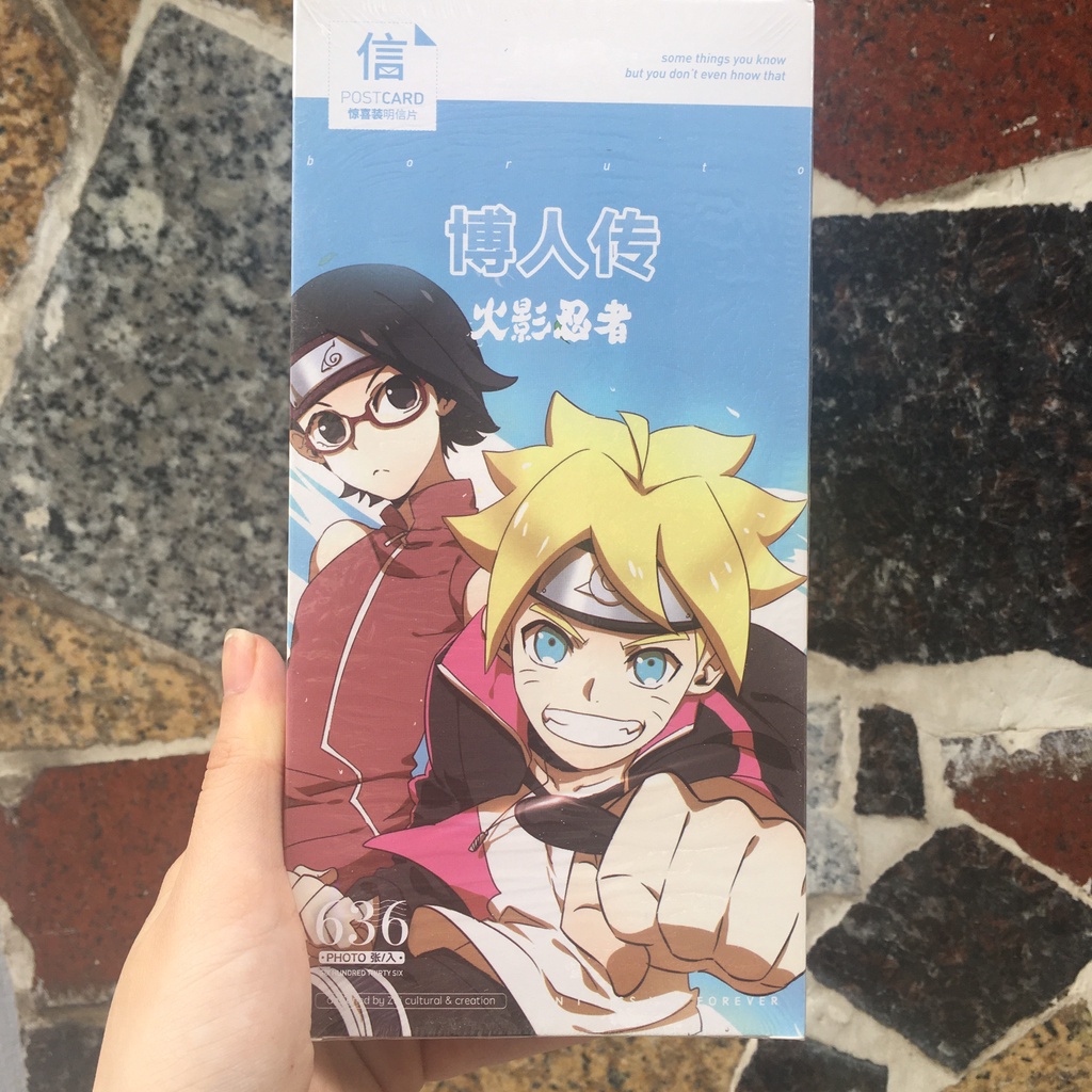 Postcard hộp ảnh BORUTO anime chibi ảnh dán bưu thiếp Naruto Next Generations