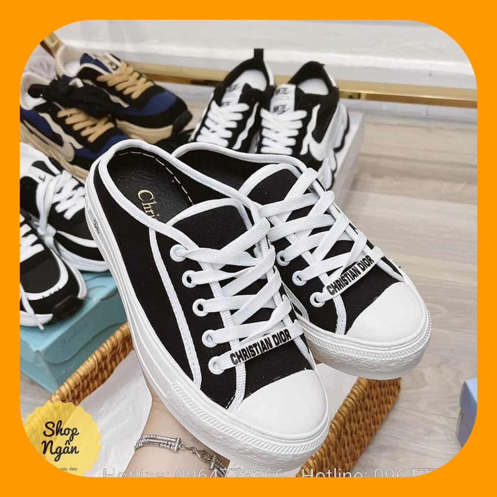 Giày Sục Thể Thao Nữ MK màu ĐEN, Sục bata đạp gót đế bánh mì 3cm BAMY From rộng