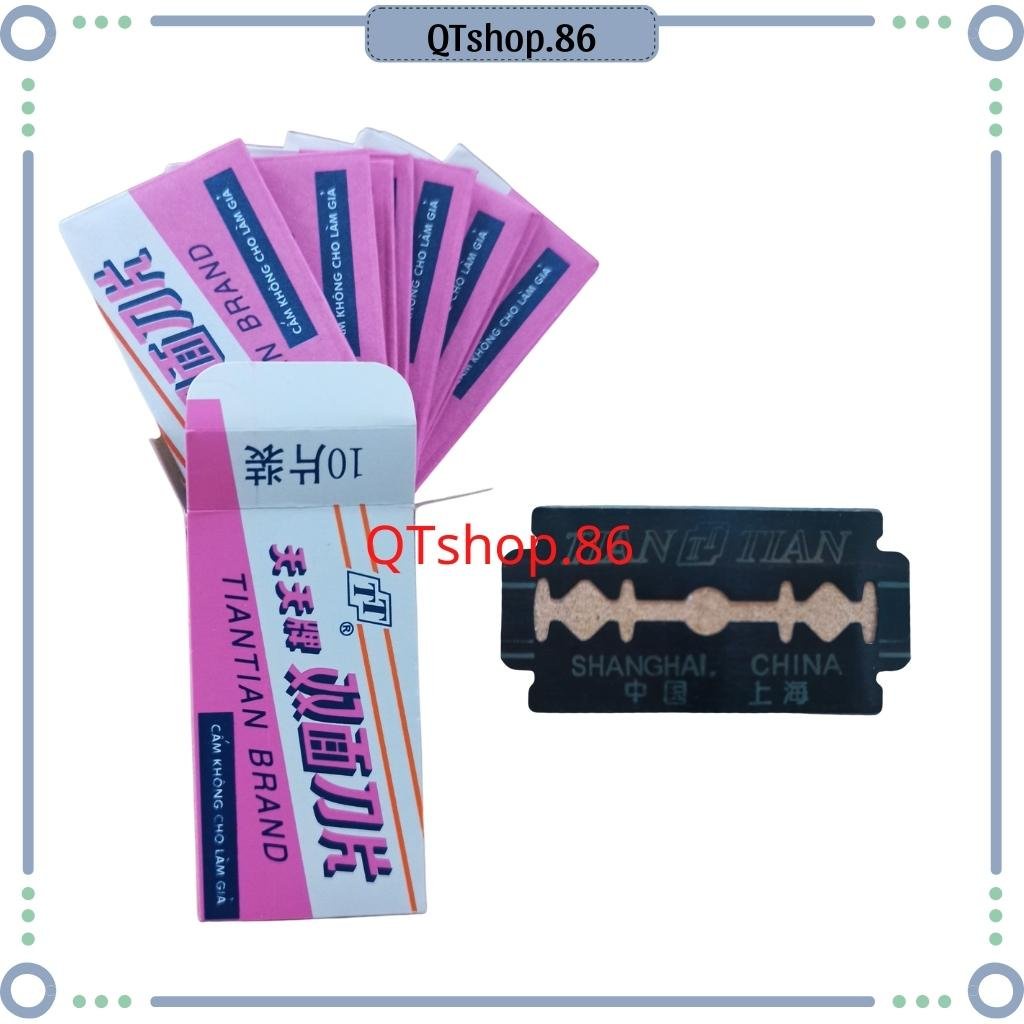 Hộp 10 lưỡi dao cạo râu thay thế sắc bén, không rỉ