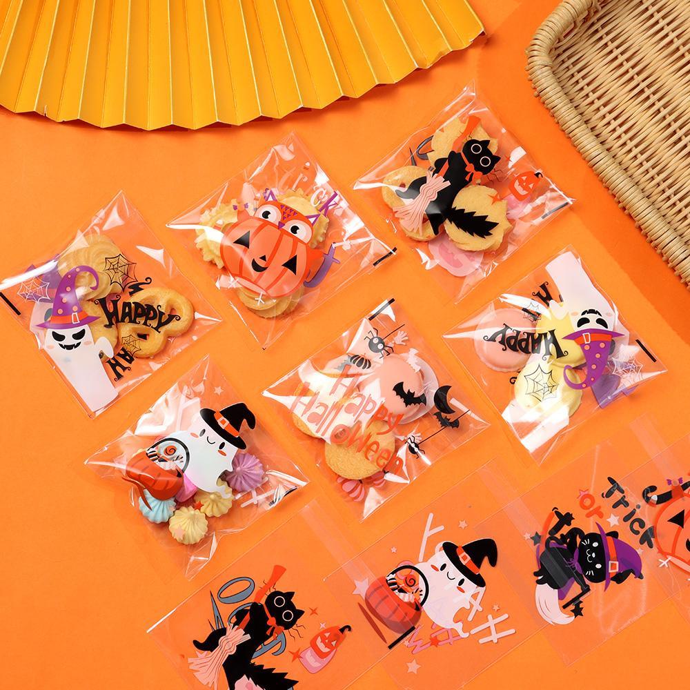 CHOOKEY Bộ 100 Túi Đựng Kẹo Trang Trí Tiệc Halloween Dễ Thương