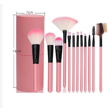 Set 12 Cọ Trang Điểm Tán Nền Phủ Phấn Đánh Mắt Khói Vẽ Mắt Và Cọ Môi