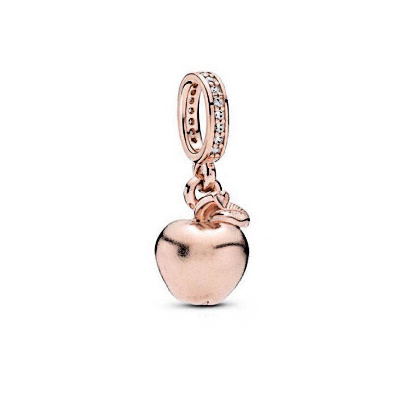 charm pan treo quả táo vàng hồng bạc s925