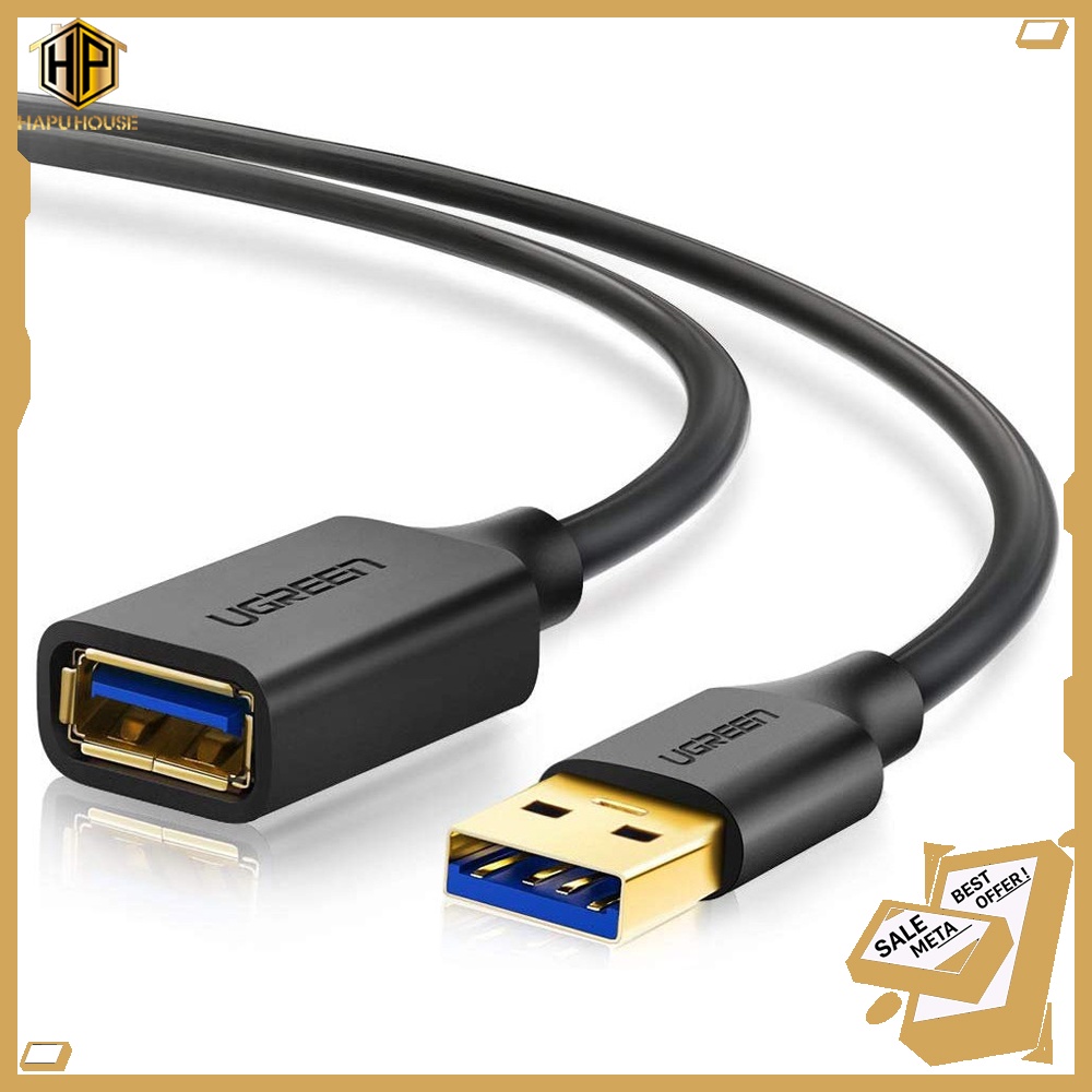 Dây nối dài USB 3.0 dài 1-3m Ugreen US129 - Cáp USB kéo dài mạ vàng 10368, 30126, 10373, 30127 - Hapuhouse