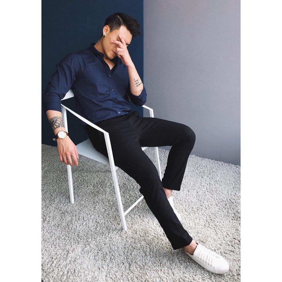 sale set quần âu + sơ mi nam soái ca