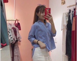 Áo sơ mi Oversize phối 2 túi