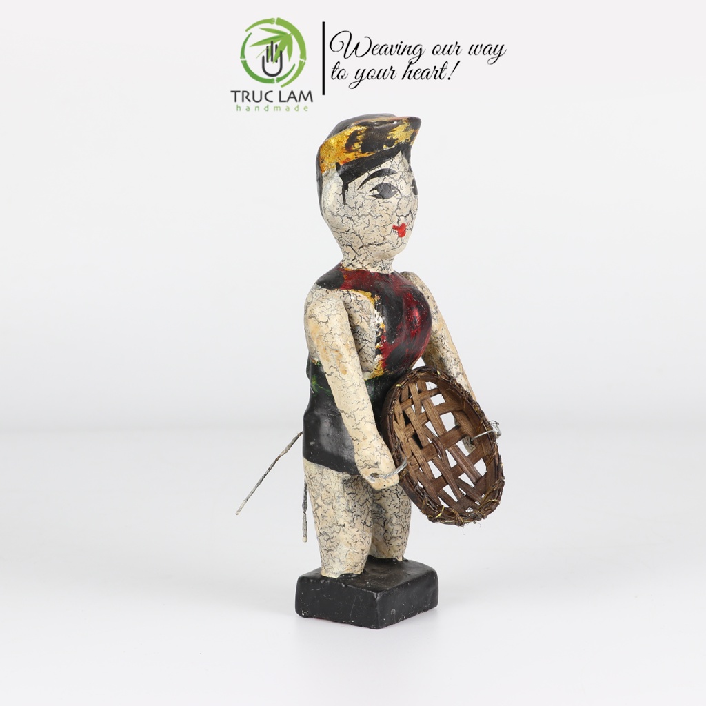 Rối Nước Gỗ Cô Xúc Tép, Ông Úp Nơm, Bà Quang Gánh - Trúc Lâm Handmade