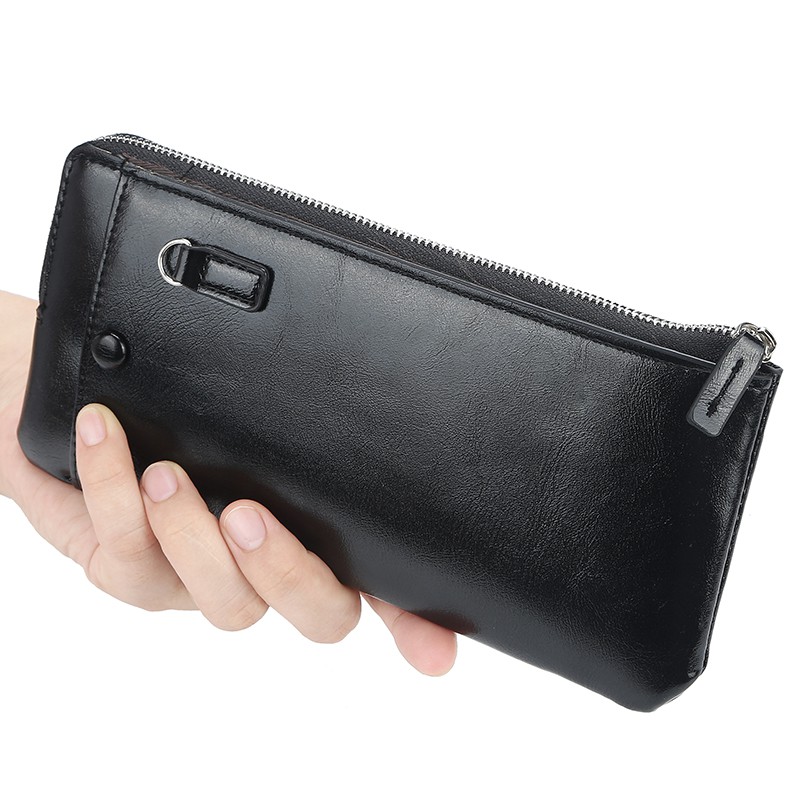 Baellerry C1286 Korean Style Simple Stylish Business Men's Clutch Bag Wallet Long Youth Leather Wallet with Zipper Men Hand Bag