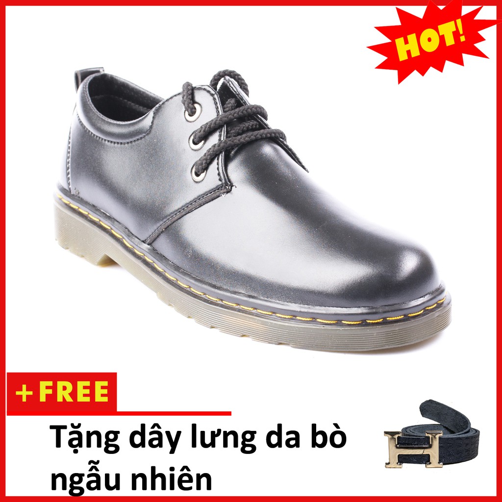 Giày Boot Nam Ngắn Cổ Da Trơn Đen Đế Có Khâu Chắc Chắn - M353-DEN (TL)-DEN