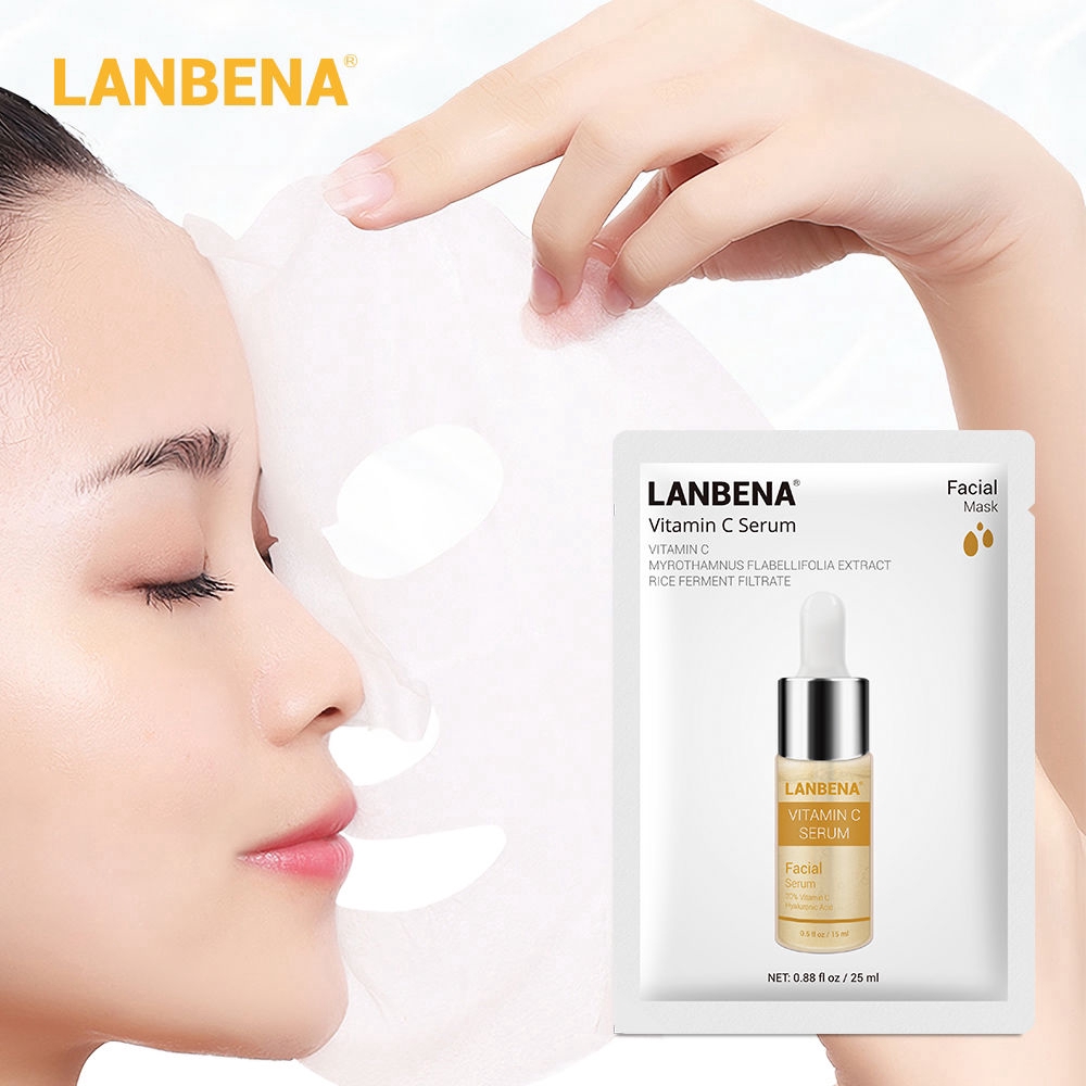 (Hàng Mới Về) Mặt Nạ Vitamin C Chiết Xuất Trái Cây Làm Sáng Da Chống Lão Hóa Lanbena