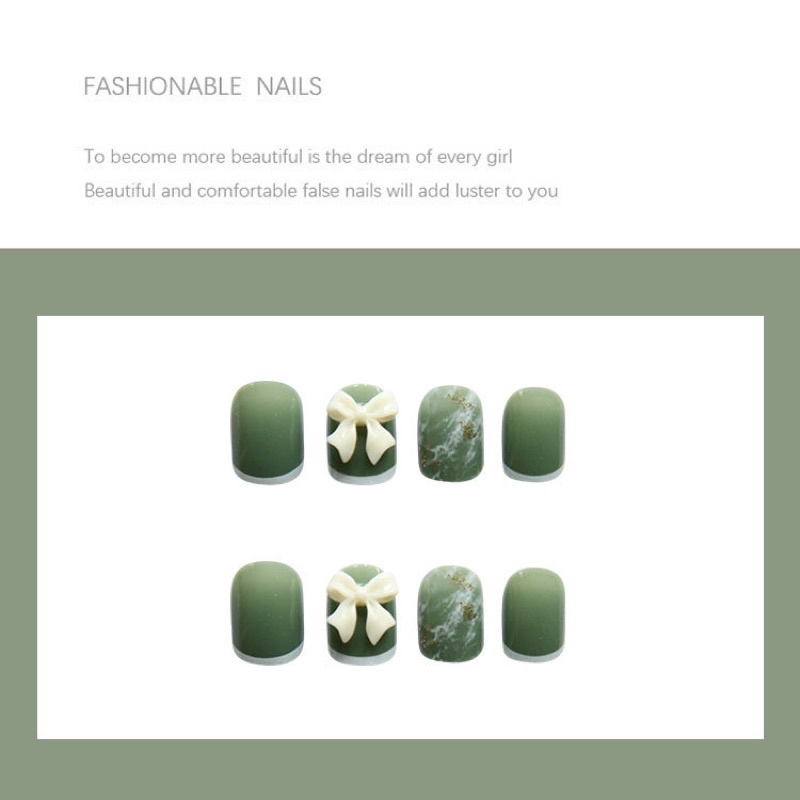 Set 24 móng giả N470 đính đá cao cấp ( Tặng kèm keo và dũa )