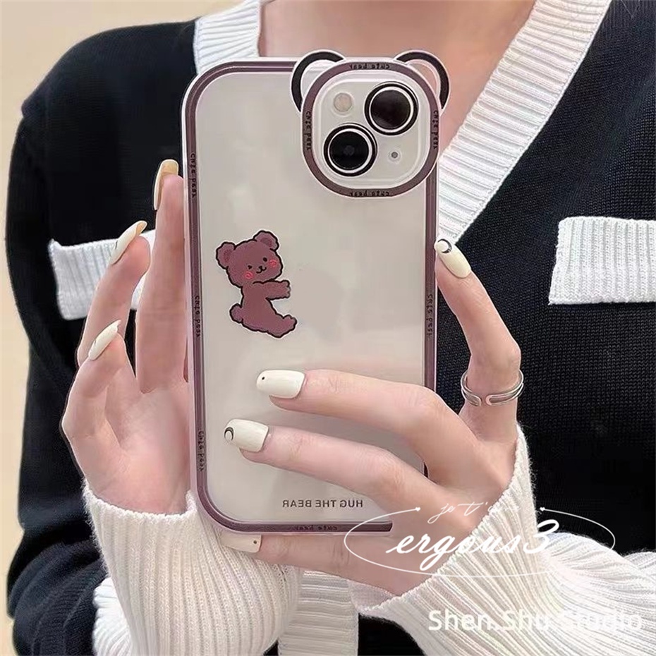 Ốp Điện Thoại Mềm Họa Tiết Gấu Sáng Tạo Cho iPhone 14 13 12 11 Pro Max SE2020 X XR Xs Max 7 8 6 6s Plus