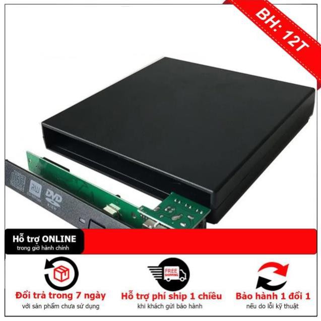 [BH12TH] Box DVD Laptop Box DVD Đựng Ổ Đĩa DVD Laptop Gắn Ngoài Qua Cổng USB Loai Mỏng 9.5mm / Dày 12.7mm