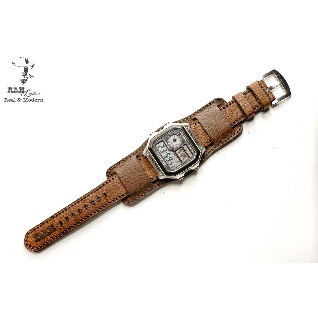 Combo Dây Đồng Hồ Thủ Công Da Thật RAM Leather 1951 Và B2 Da Bò Bền Đẹp 18mm, 20mm, 22mm, Casio 1200, iwatch AW