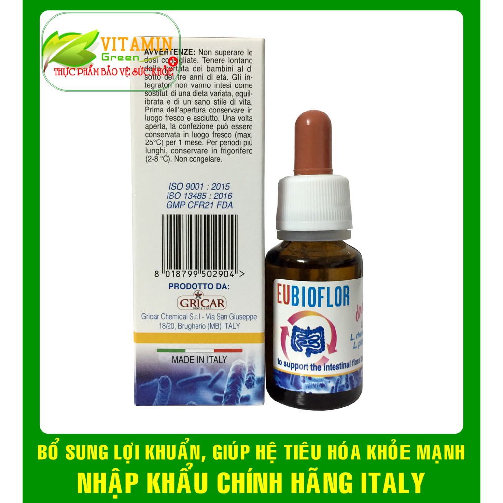 EUBIOFLOR BỔ SUNG LỢI KHUẨN, HỖ TRỢ TIÊU HÓA (15ml) | NHẬP KHẨU CHÍNH HÃNG ITALY