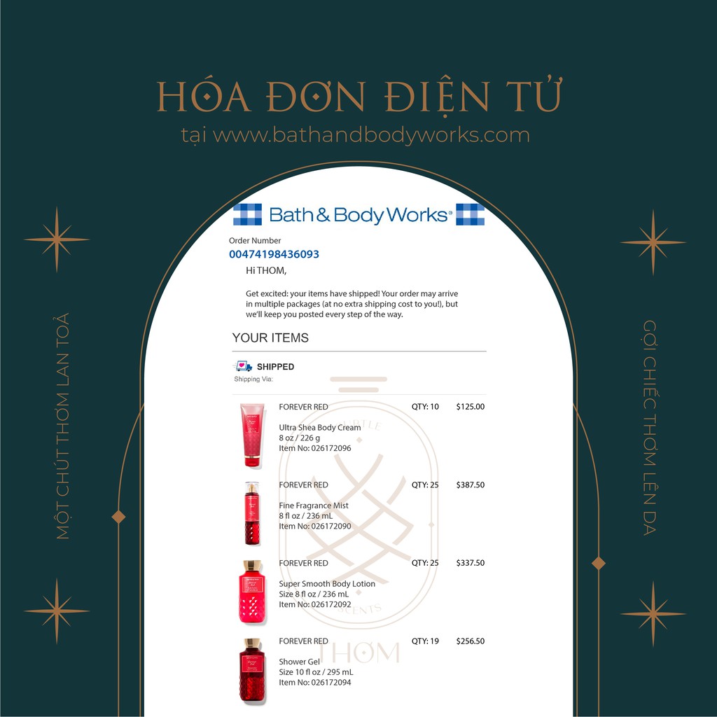 FOREVER RED | Sản Phẩm Tắm Dưỡng Xịt Thơm Toàn Thân Bath & Body Works