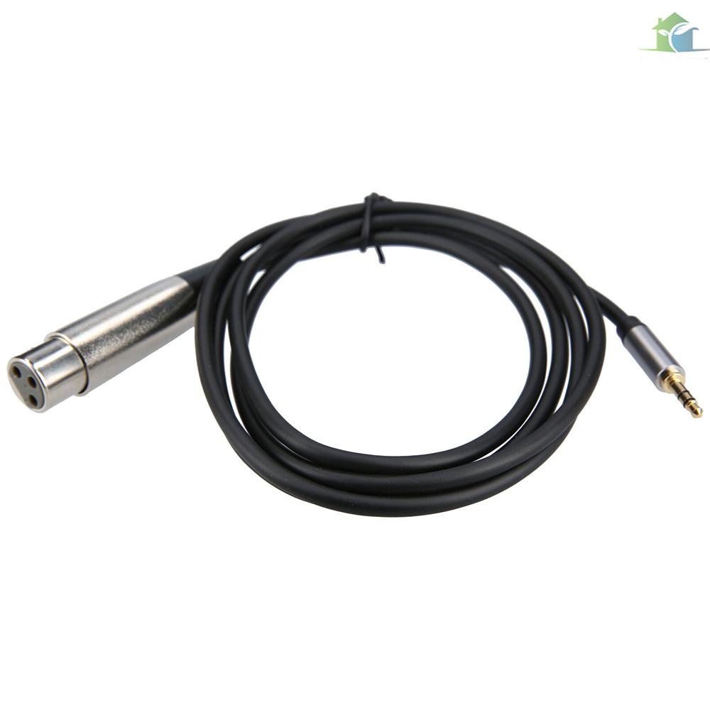 YOUP  3.5mm to XLR  Audio Cable 3.5mm Male to Cannon Female Guitar Phone Sound Card Mixer Connetion Line  1.5m  Black