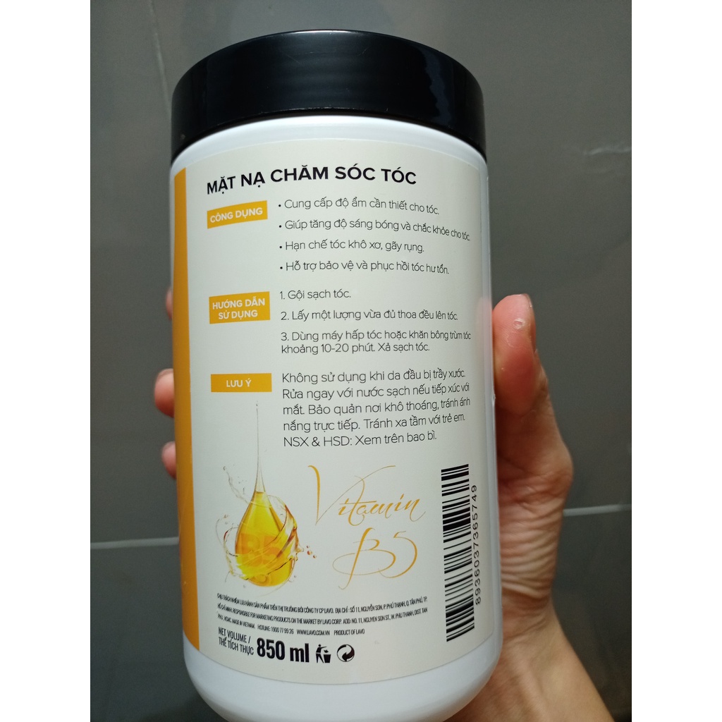 Hấp mặt nạ chăm sóc tóc Vitamin B5 Spaline 850ml lavox dùng để ủ, xã tóc - Bảo hành sử dụng test hàng chính hãng 3 tháng