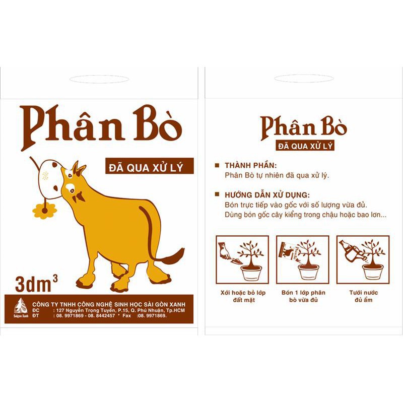 1kg Phân bò hữu cơ 100% phân bò đã xử lý 3dm3 - Phân Bò TriBat