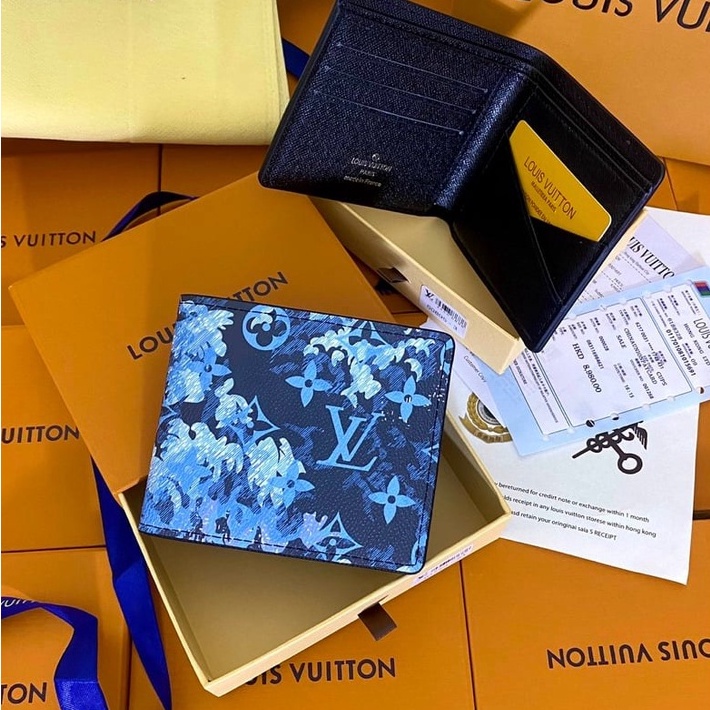 Ví nam LV full box hàng cao cấp , hộp + thẻ + giấy , chất liệu da  không bông da hay phai màu