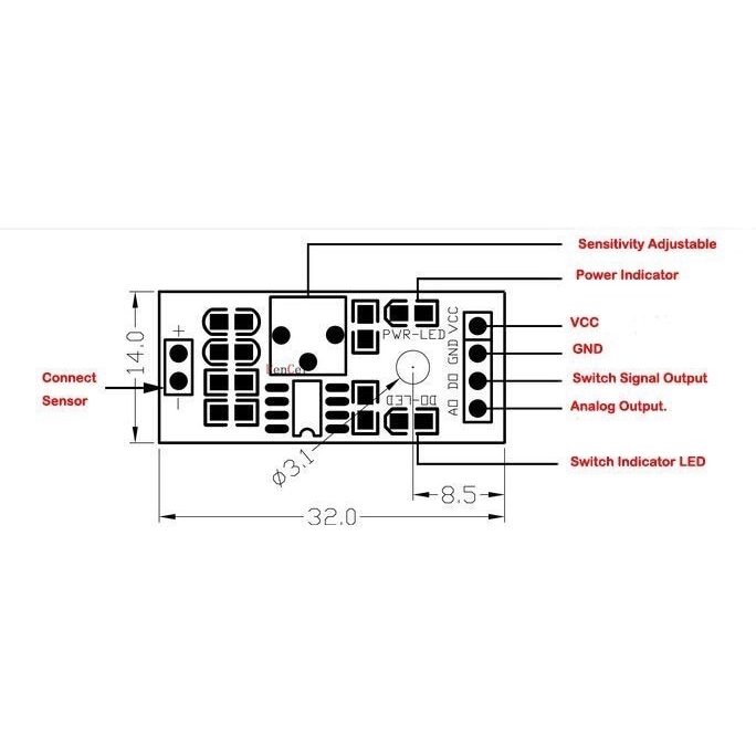 4 Pin IR Ngọn Lửa Phát Hiện Cảm Biến Đầu Báo Cháy Thu Hồng Ngoại cho Arduino DIY