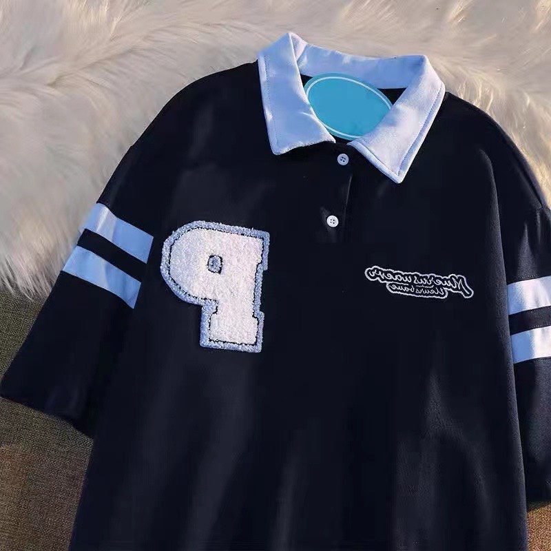 Áo Thun Polo Nam Nữ  Form Rộng Chữ P Vải Dày Mịn Thoáng Mát Thiết Kế Thời Trang Kiểu Dáng Năng Động