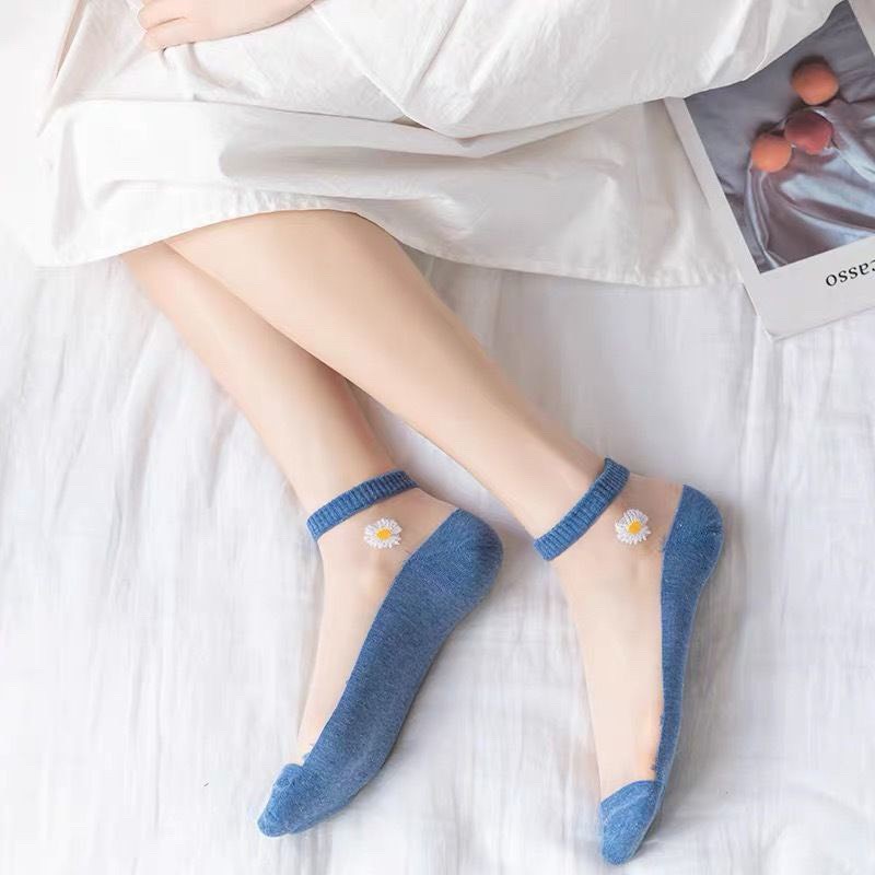 Tất nữ Vacone tất ren lụa công chúa họa tiết hoa cúc nhẹ nhàng TN26