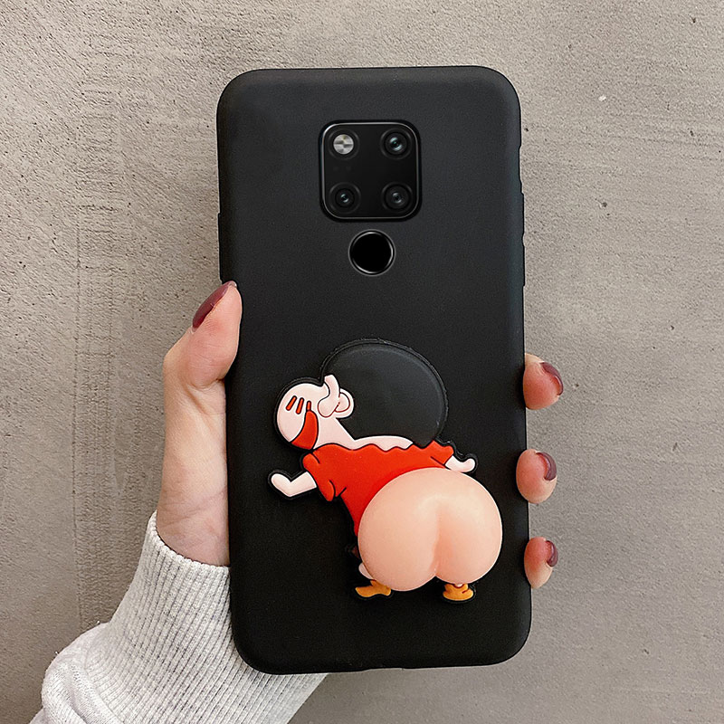 Ốp điện thoại 3d hình cậu bé bút chì /quả đào cho IPHONE 5 5S 6 6S 7 8 PLUS X XS MAX XR 12 MINI 11 PRO MAX