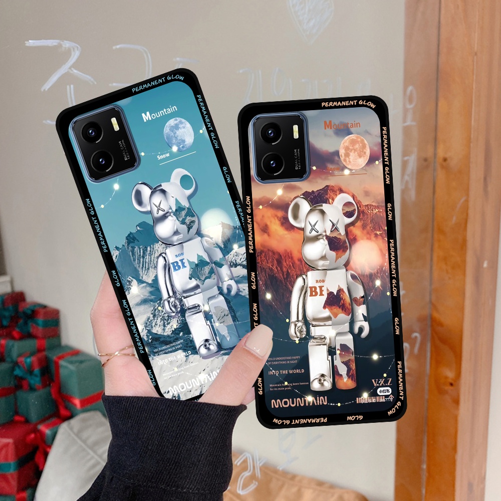 Ốp Vivo Y01 / Y15s / Y15a in hình họa tiết Mountain, Be@rbrick dễ thương (T13 - T18)