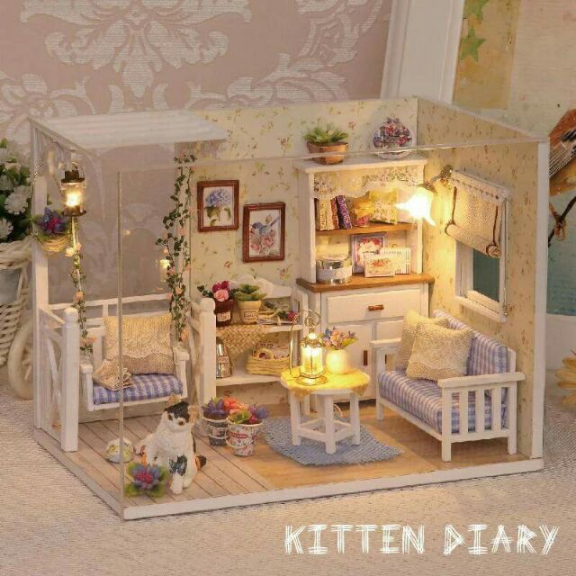 Mô hình nhà gỗ búp bê dollhouse DIY - H013 Kitten Diary