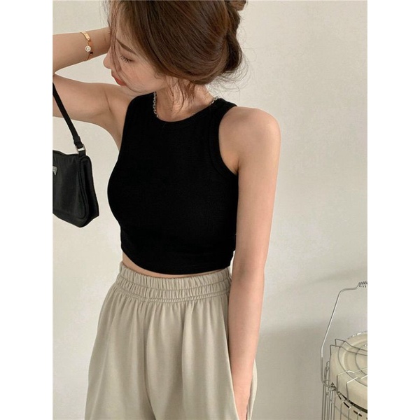 Áo Croptop 3 Lỗ , Croptop Thun Gân Form Nữ