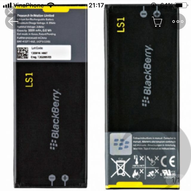 Pin xịn cho máy Blackbery Z10( LS1)