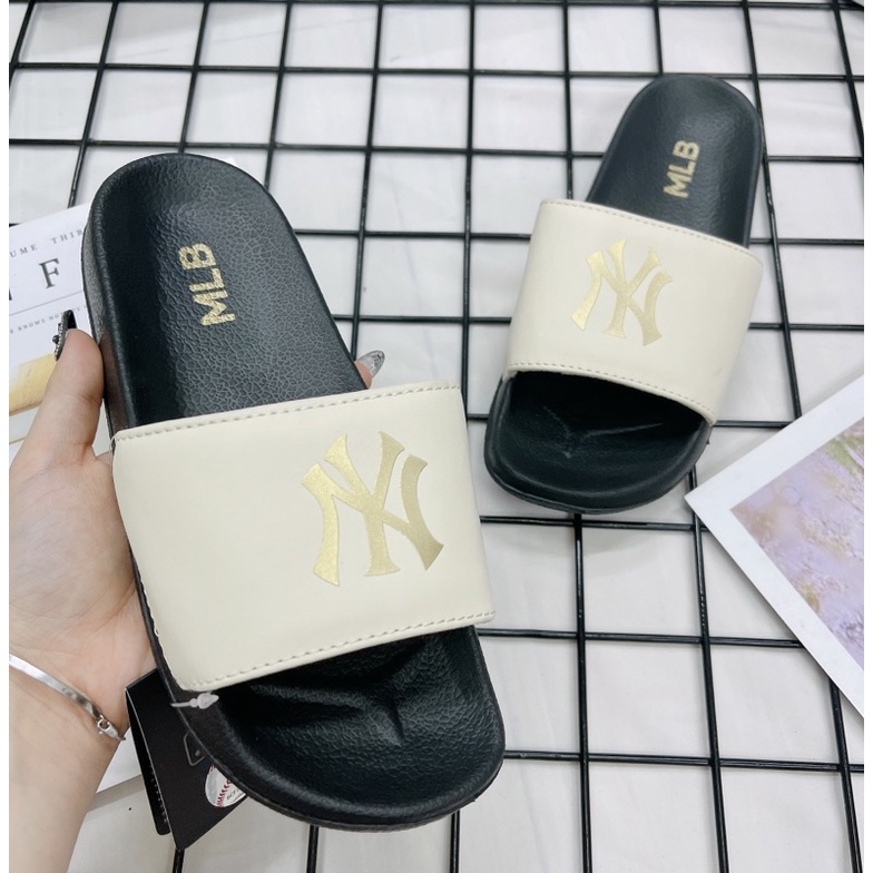 [CHÍNH HÃNG] DÉP SỌC NY MLB NỘI ĐỊA HÀN LOGO  - MLB CHÍNH HÃNG UNISEX NAM NỮ (HÀNG CÓ SẴN) - CÓ BILL MUA HÀN