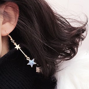 Khuyên Tai Bất Đối Xứng Hình Ngôi Sao Mặt Trăng Thời Trang
