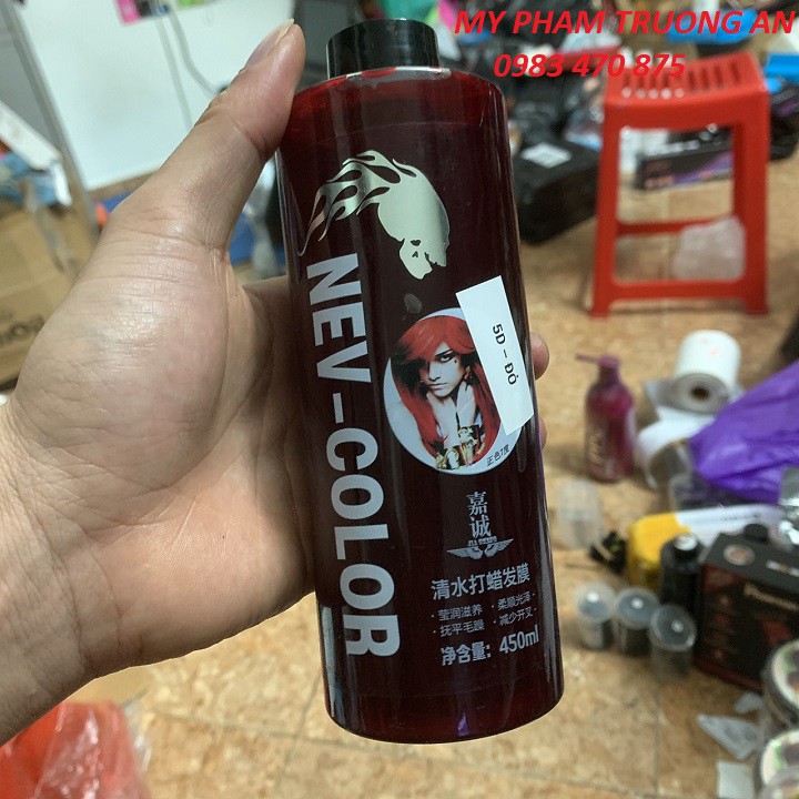 Nhuộm Phủ Bóng Màu Đỏ 5D Hàn Quốc 450ml Nev-Color