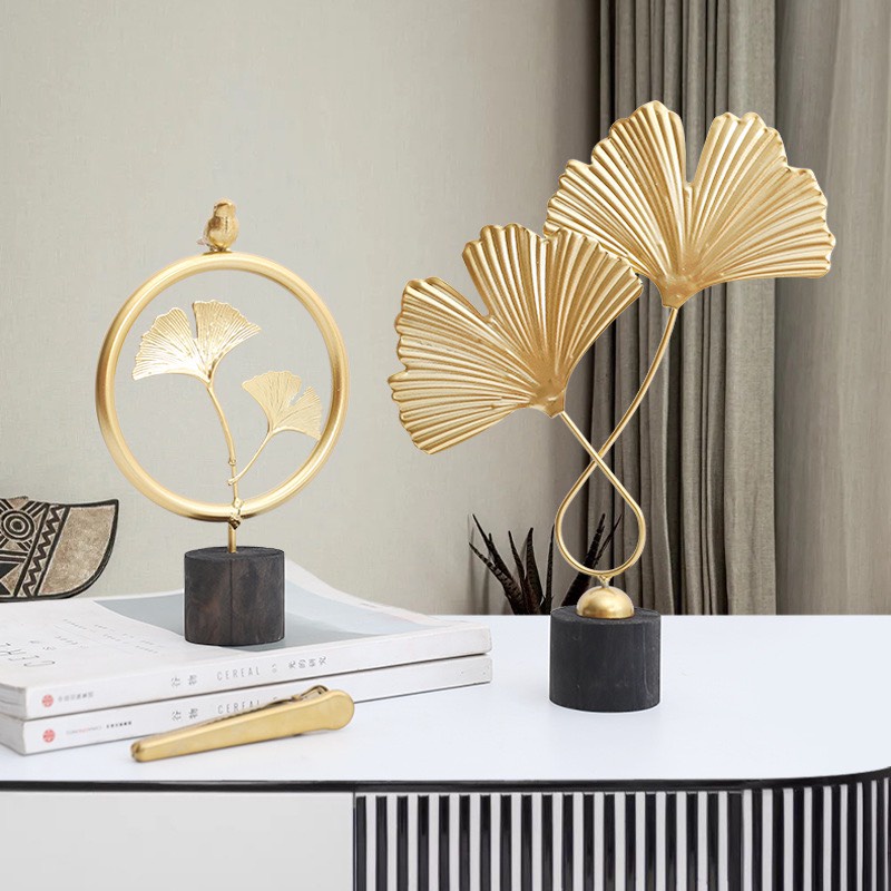 Decor Lá Cây Ngân Hạnh Bằng Kim Loại Biểu Tượng Phồn Thịnh