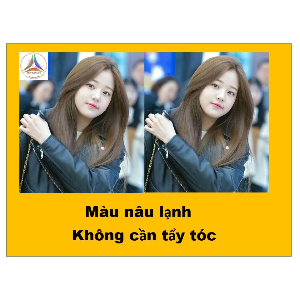 100% không tẩy tóc- Thuốc nhuộm tóc màu NÂU lạnh Tặng kèm oxy+ lược+ Gang tay