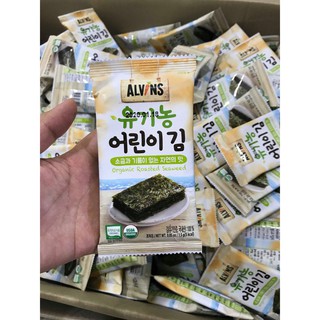 Rong biển khô tách muối hữu cơ Alvins Hộp 10 gói