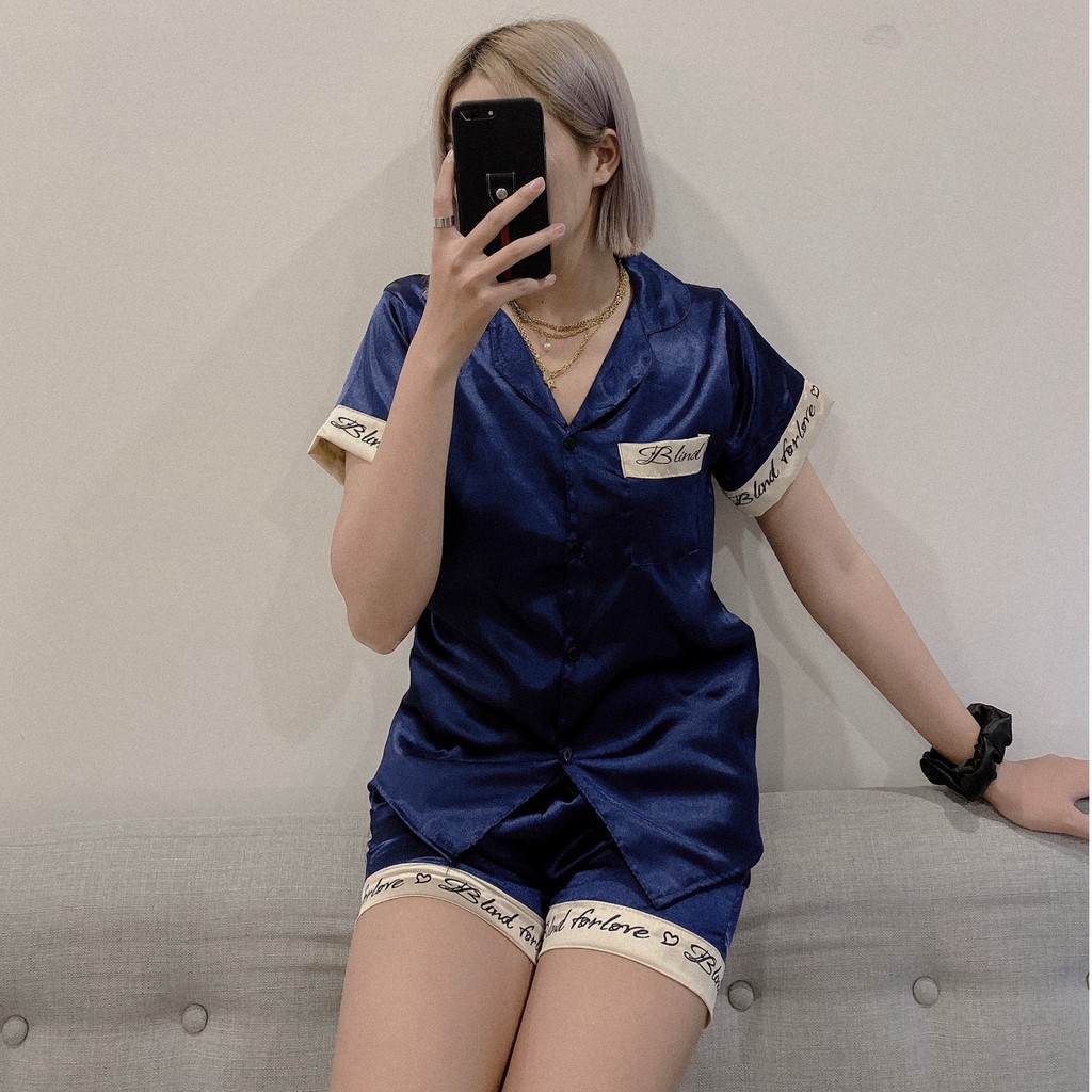 Bộ Ngủ Lụa Cộc Tay - Bộ Pijama Lụa Cao Cấp [FREESHIP] Hàng Thiết Kế, Chất Lụa Mịn Màng, Form Rộng Thoải Mái,Thoáng Khí | BigBuy360 - bigbuy360.vn