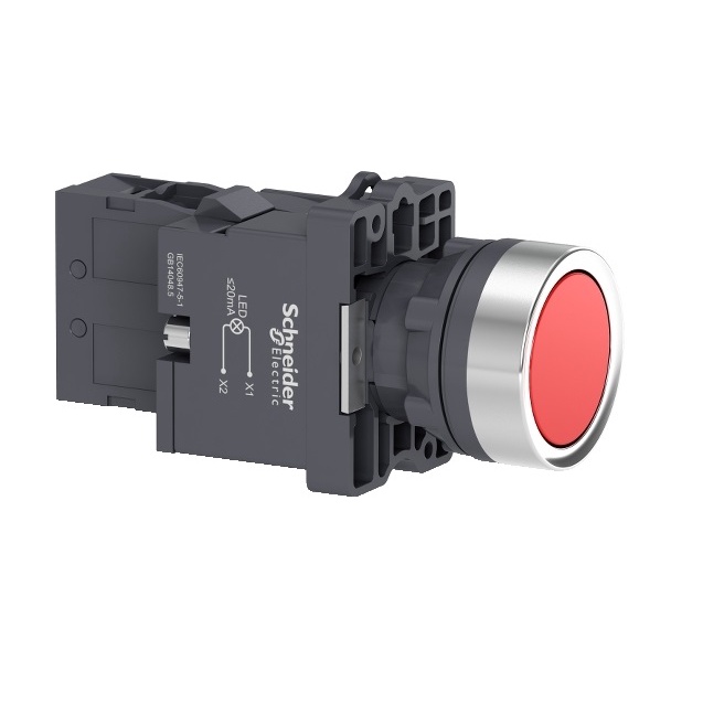 Nút nhấn có đèn Ø22 220VAC Schneider XA2EW33M1, XA2EW34M1