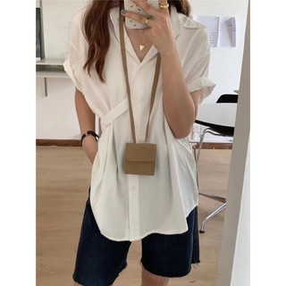 Sơ mi voan lụa dây thắt chéo eo 52608 CHERRYCOCO