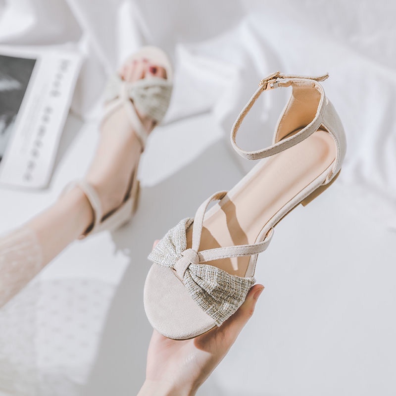 Giày Sandal Đế Mềm Phẳng Thời Trang Pháp Cho Nữ 2021