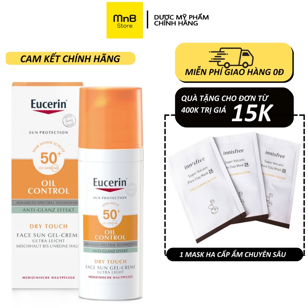  Kem chống nắng Eucerin Oil Control kiểm soát dầu cho da dầu mụn 50ml - MnB Store