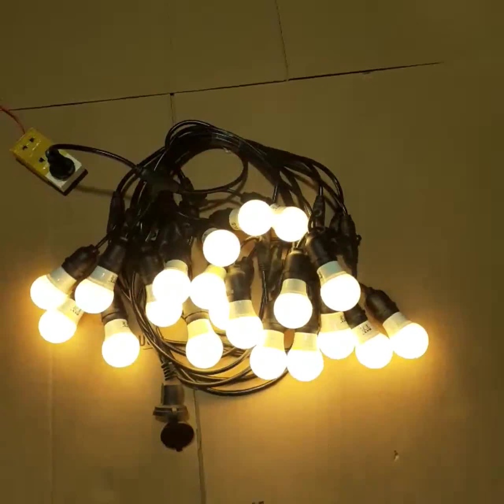 Dây Đèn Led Trang Trí Ngoài Trời 10M 20 bóng 3W - Dây Đèn Trang Trí Quán Cà Phê, Trà Chanh, Nhà Hàng