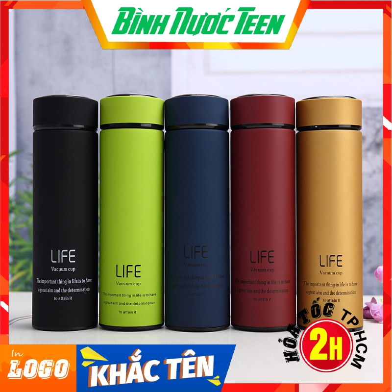 Bình Giữ Nhiệt Life 500ml INOX 304 Cao Câp Q099 _ Cam Kết Không Tỏa Nhiệt Ra Vỏ Bình