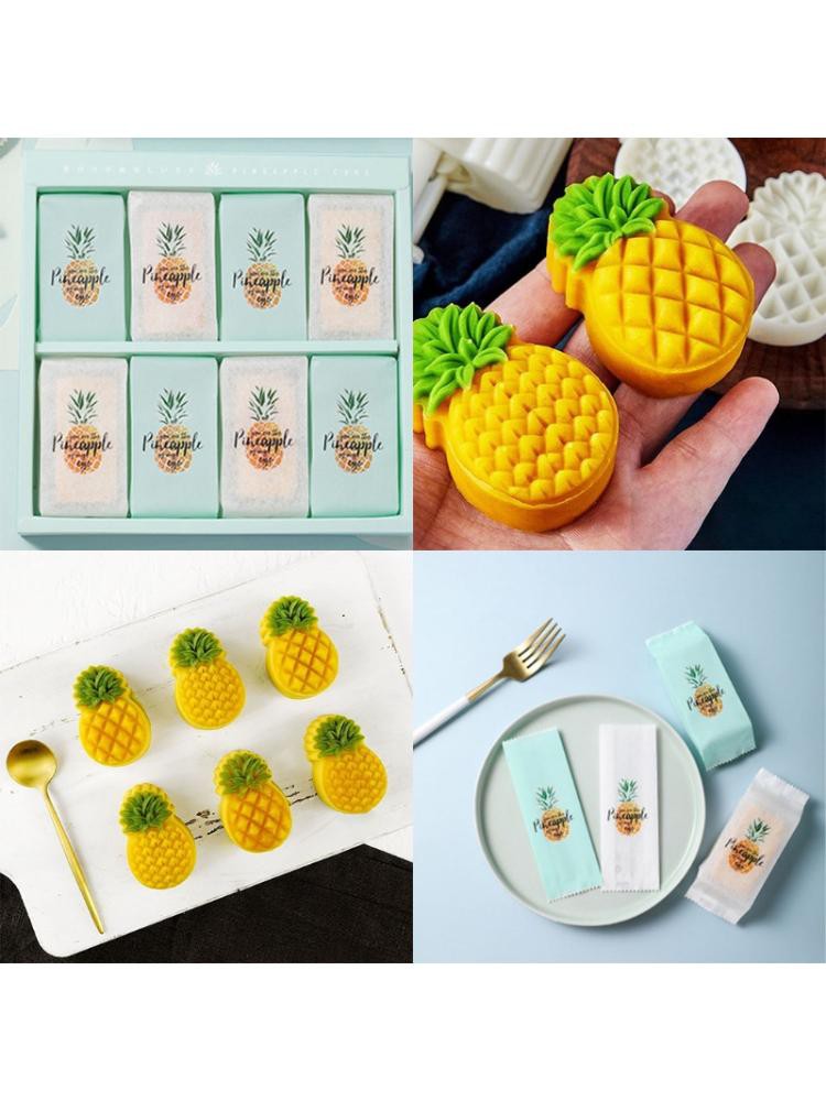 1 Gói 50 Túi Đựng Bánh Quy In Hình Quả Dứa (Màu Ngẫu Nhiên)