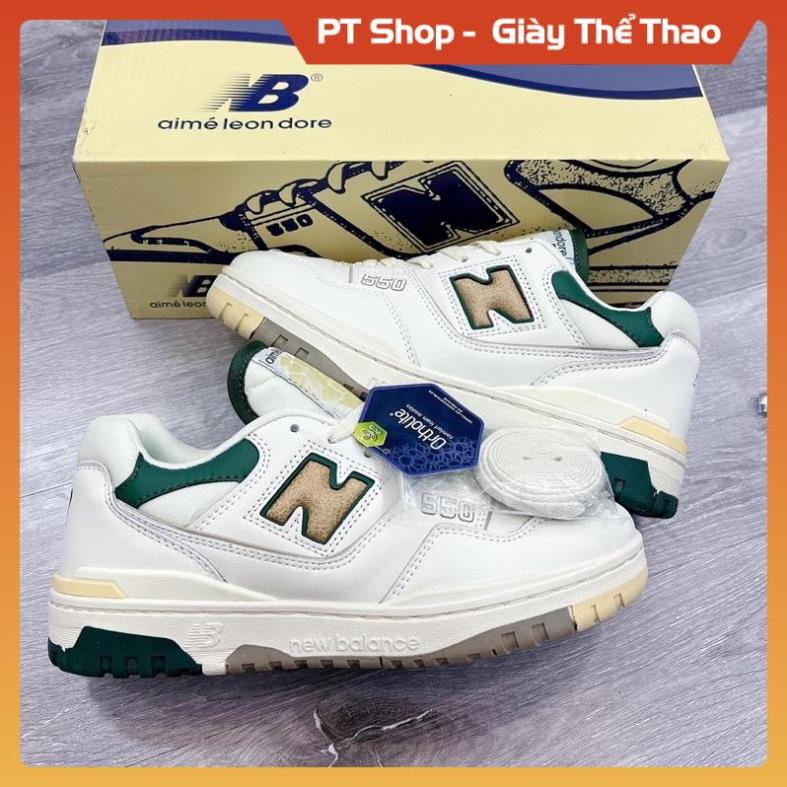 Giày New Balance 550 Green Yellow, Giày New NB crt300 574 trắng kem vàng đủ box bill