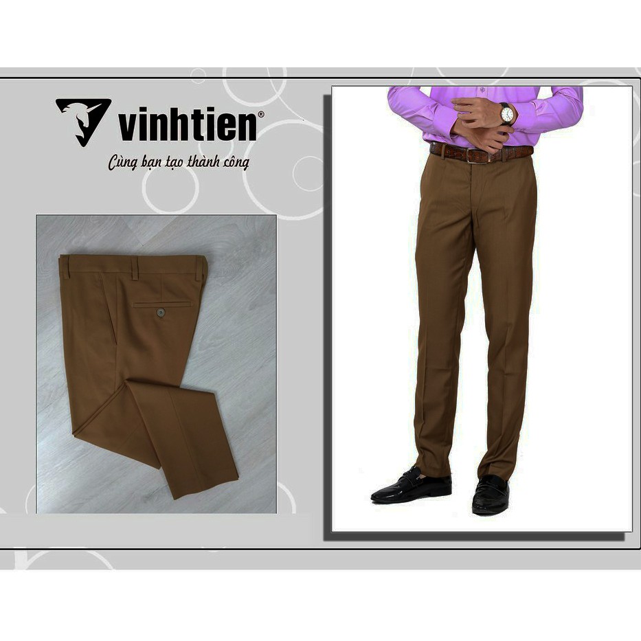 Quần Tây Nam Slimfit 299 Vĩnh Tiến Màu Bò Nâu