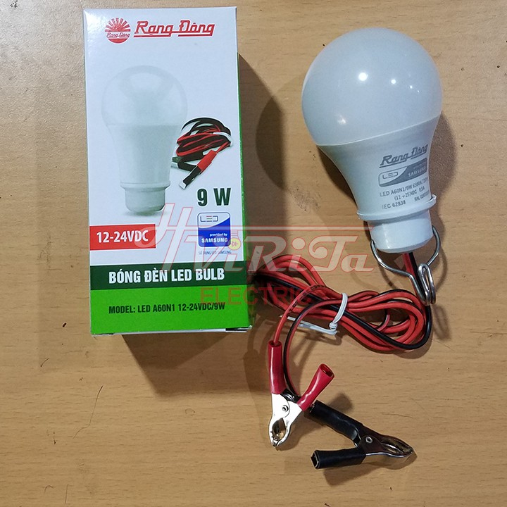 Bóng Đèn LED Rạng Đông Kẹp Bình Ắc Quy 12V - 24V DC 7W