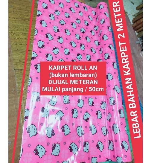Thảm Trải Sàn Bằng Xốp Vinyl Rộng 2mt Hình hello kitty Dễ Thương 0.5mt x 2mt S80
